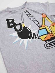 Boom İş Makinesi Erkek Çocuk T-shirt Pantolon Takım - Thumbnail