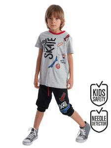 Born to Skate Erkek Çocuk T-shirt Kapri Şort Takım - MSHB&G