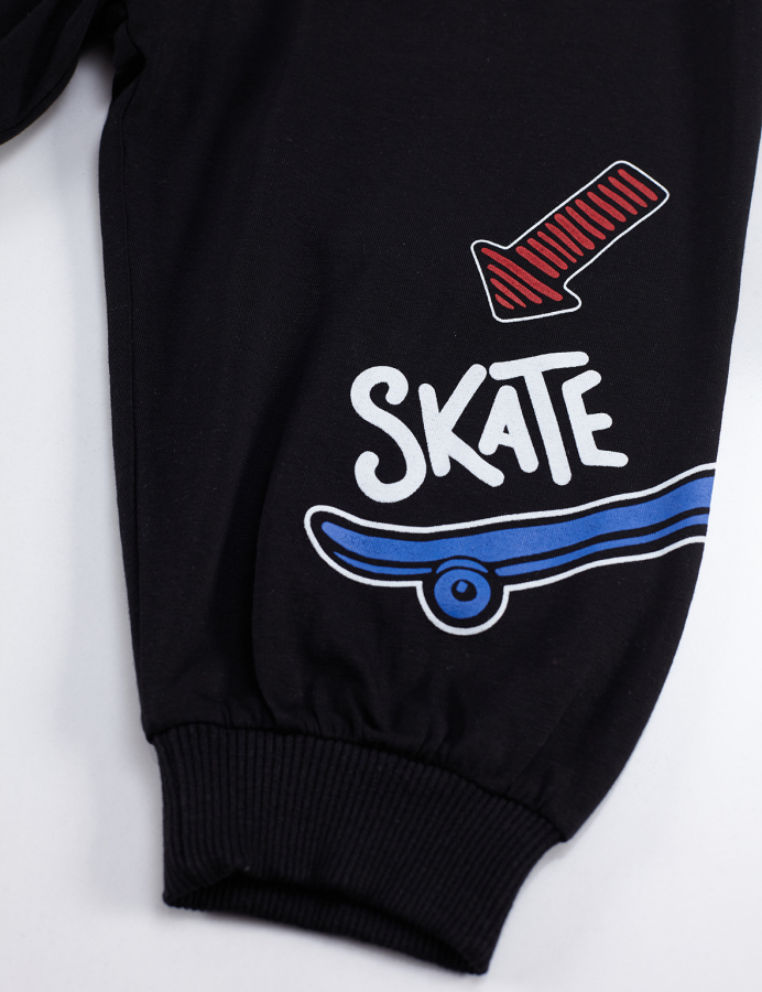 Born to Skate Erkek Çocuk T-shirt Kapri Şort Takım - 7