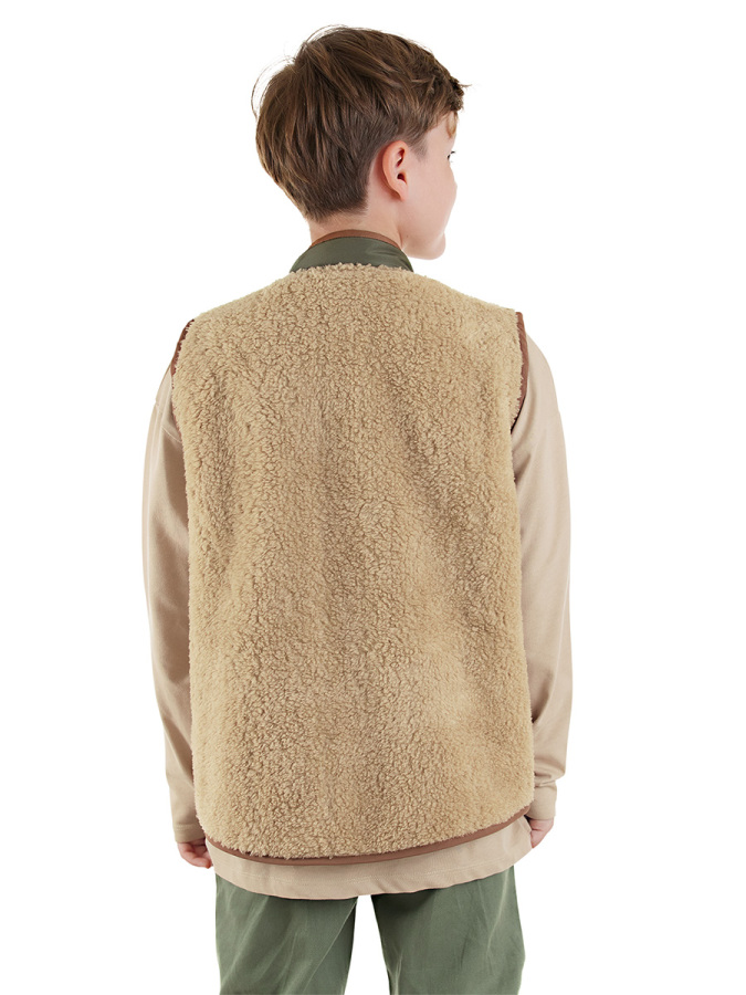 Boy Brown Plush Vest - 2