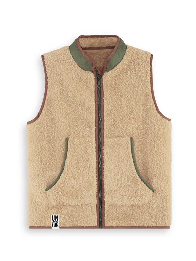 Boy Brown Plush Vest - 3