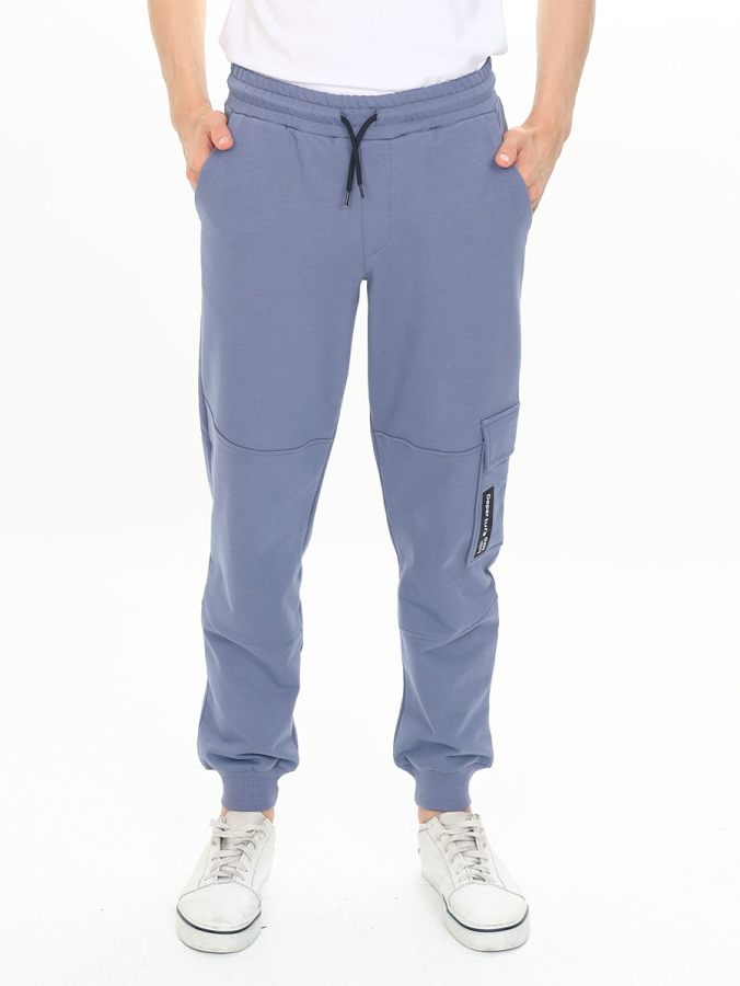 Boy Dark Grey Cargo Pocket Sweat-Pants - 1