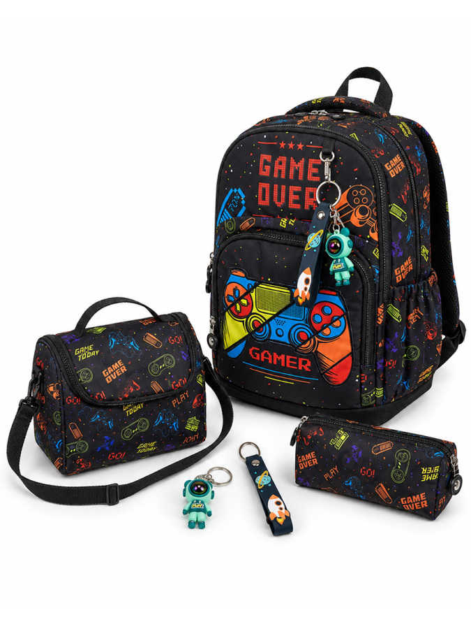 Boy Game Consol 4-Piece School Bag Set - 1