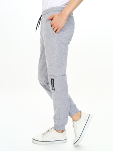 Boy Grey Melange Cargo Pocket Sweat-Pants - 2