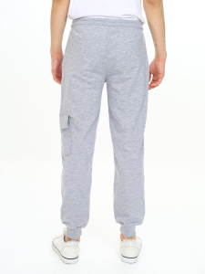 Boy Grey Melange Cargo Pocket Sweat-Pants - 3