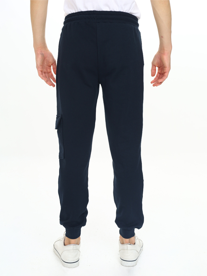 Boy Navy Blue Cargo Pocket Sweat-Pants - 3