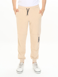 Boy Stone Beige Cargo Pocket Sweat-Pants - 1