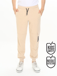 Boy Stone Beige Cargo Pocket Sweat-Pants - Denokids