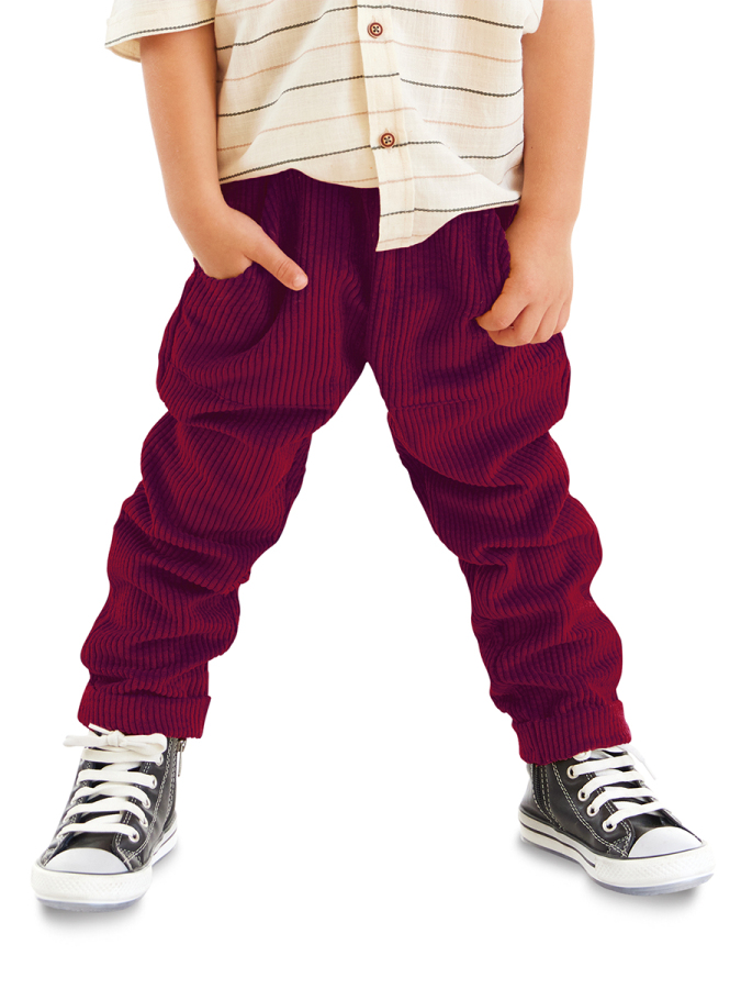 Boy Velvet Burgundy Pants - 1