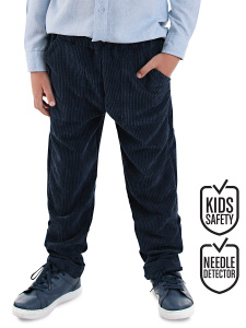 Boy Velvet Navy Blue Pants - Denokids