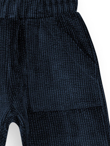 Boy Velvet Navy Blue Pants - 5