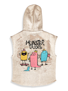 Boys Hooded Vest Monster Printed - 5