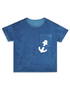 Boys’ Two-Piece Set Terry Cloth Navy Blue - 7