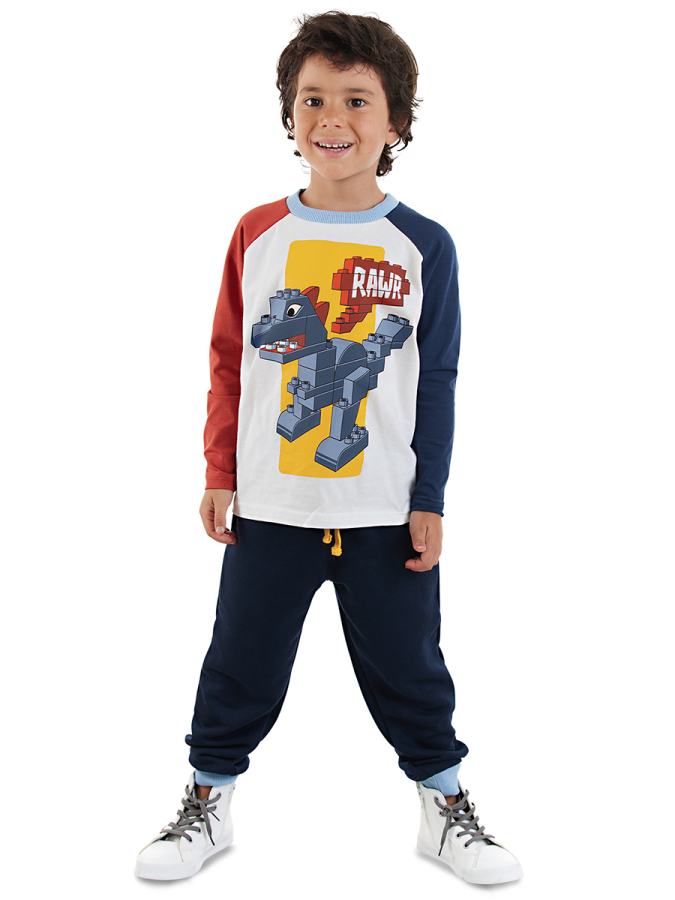 Bricks Dino Erkek Çocuk T-shirt Pantolon Takım - 1