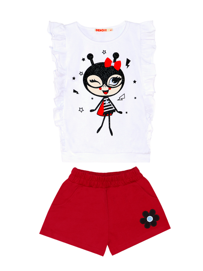 Bug Love Kız Çocuk T-shirt Şort Takım - 3
