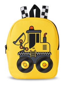 Bulldozer Boy Yellow School Backpack - Denokids