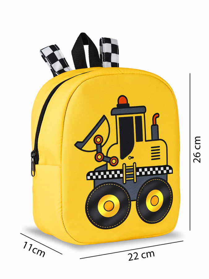 Bulldozer Boy Yellow School Backpack - 4