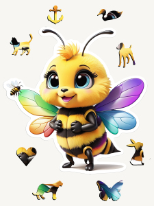 Bumble Bee, 14 Parça Ahşap Yapboz Bul Tak Puzzle - NcPuzzles