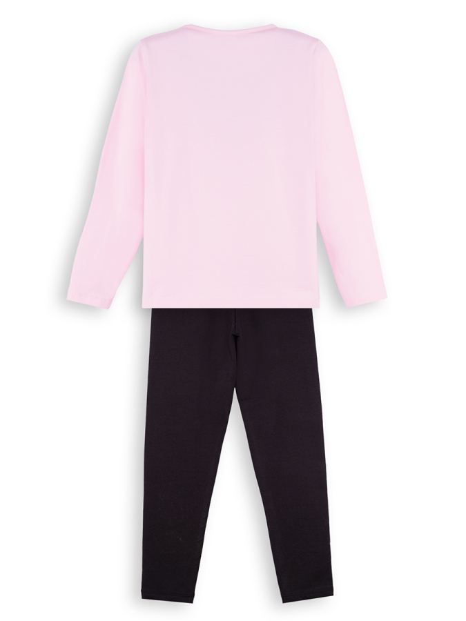 Bunny Appliqued Girl T-shirt Leggings Set - 4