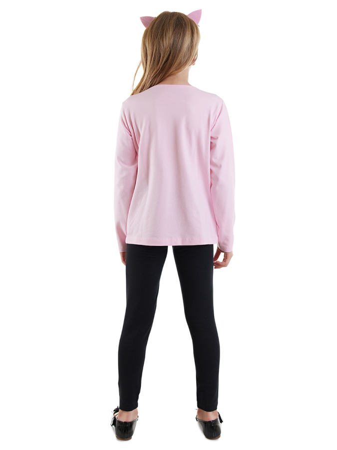 Bunny Appliqued Girl T-shirt Leggings Set - 3