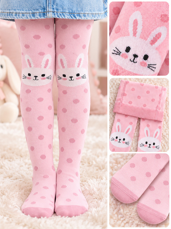 Bunny Girl Pink Knit Stockings - 1