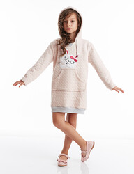 Bunny Hoddied Girl Dress - Thumbnail