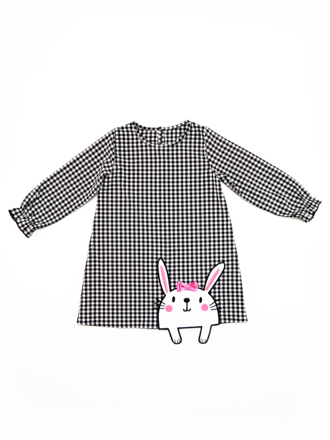 Bunny Plaid Girl Dress - 3