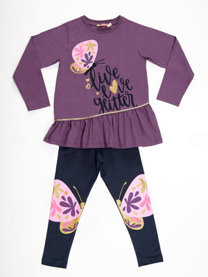 Butterfly Girl Leggings&T-shirt Set
