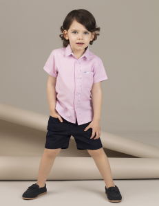 Button-Front Pink Boy Shirt - Ollie&Olla