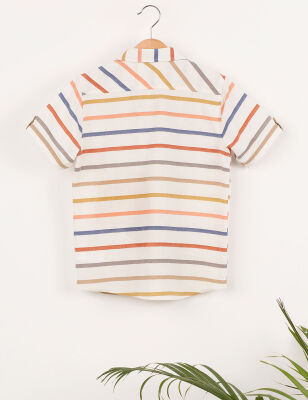 Button-Front Striped Boy Shirt - 4