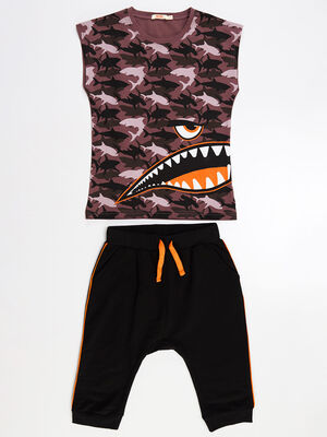 Camo Shark Boy T-shirt&Baggy Set