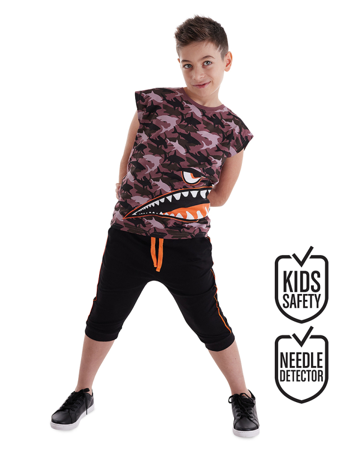 Camo Shark Boy T-shirt&Baggy Set - 1