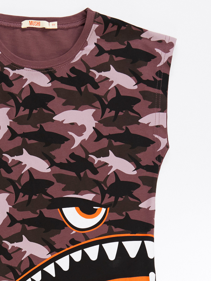 Camo Shark Boy T-shirt&Baggy Set - 6