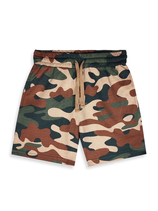 Erkek Çocuk Takım Kamp Baskılı İnteraktif T-Shirt Şort İkili Takım Yazlık 2-8 Yaş - 8