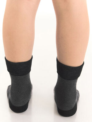 Canavar Gri Erkek Çocuk 2li Soket Çorap Takım