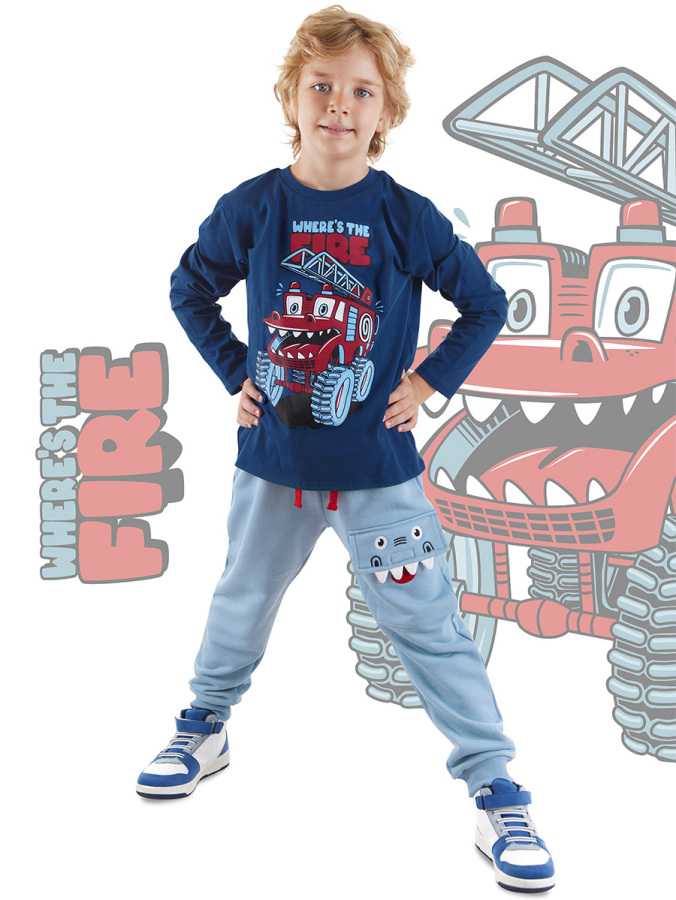 Canavar İtfaiye Erkek Çocuk T-shirt Eşofman Altı Takım - 1