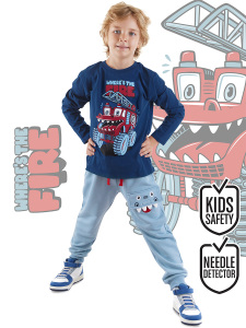 Canavar İtfaiye Erkek Çocuk T-shirt Eşofman Altı Takım - Denokids