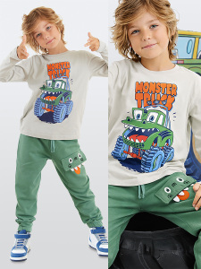 Monster Truck Boy T-shirt&Pants Set - Denokids