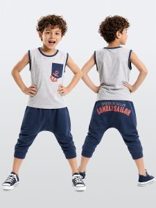 Çapalı Erkek Çocuk T-shirt Kapri Şort Takım - MSHB&G