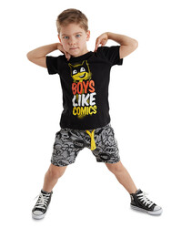 Cartoon Boy T-shirt&Shorts Set - Thumbnail
