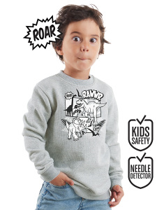 Cartoon Dino Boy Grey Sweatshirt - Denokids