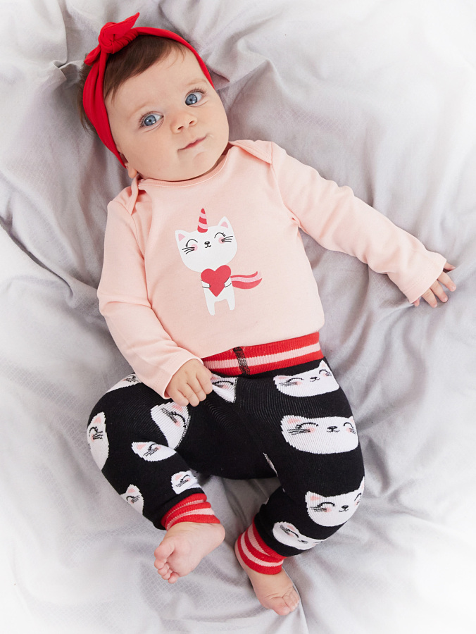 Cat Baby Girl Leggings+Bodysuit Set - 2