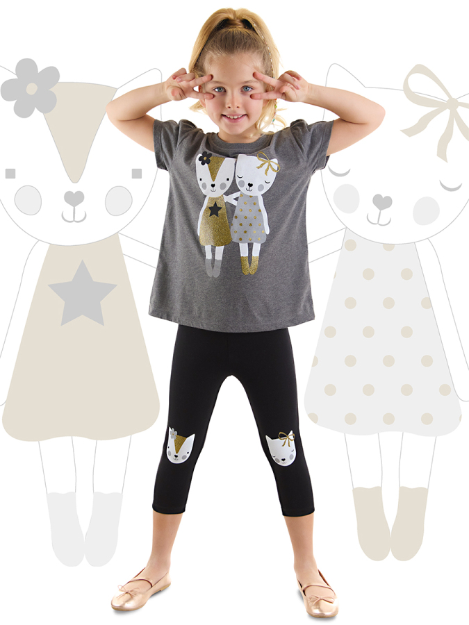 Cat Fellows Girl T-shirt&Leggings Set - 1