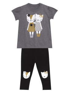 Cat Fellows Girl T-shirt&Leggings Set - 4