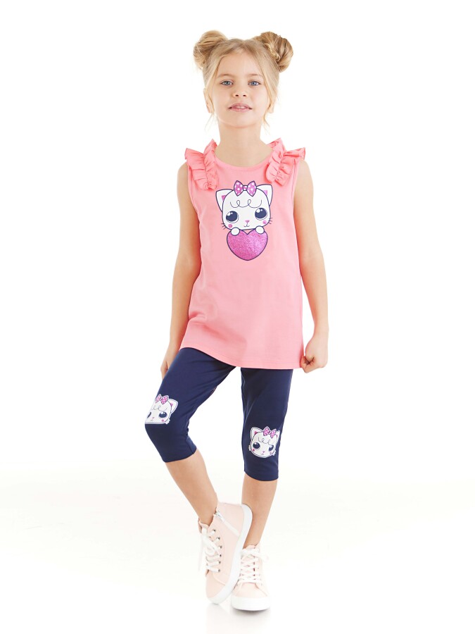 Cat Heart Girl T-shirt&Leggings Set - 1