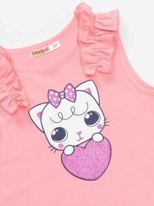 Cat Heart Girl T-shirt&Leggings Set - 5