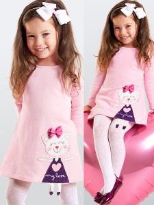 Cat Pink Dress - Denokids