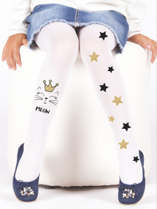 Cat Printed Opaque Tights Stockings - Denokids