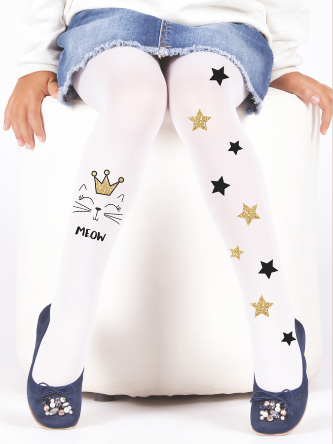 Cat Printed Opaque Tights Stockings - 1