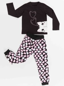 Cat&Hearts Girl T-shirt&Pants Set - 3
